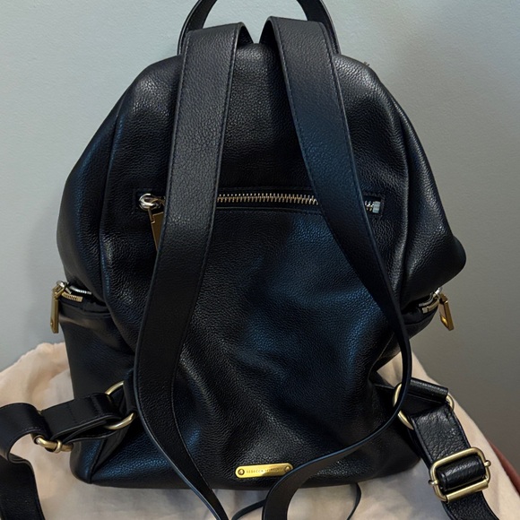 Rebecca Minkoff Black Leather Backpack with Gold Accents main image 4